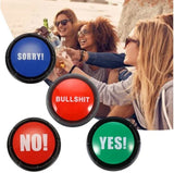 Funny Party Talking Button No Sorry Yes Sound Button Bullshit Maybe Toys Home Office Party Gag Toy For Funny new Vocal toys